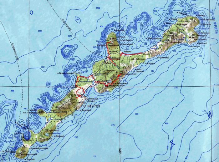 mapa de la isla iturup